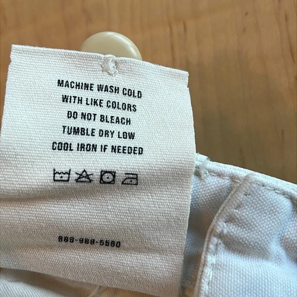 BUCK MASON High Waisted Wide Leg Twill Denim White Jean Pant - Picture 11 of 14